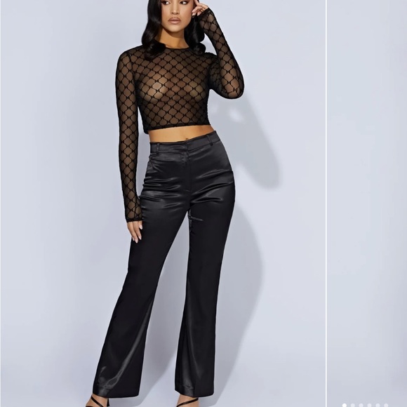 Meshki Satin Flared Pants - Picture 2 of 2